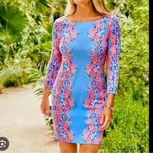 Lilly Pulitzer UPF 50+ Sophie Dress Shrimply The Best Blue Peri Womens Sz S